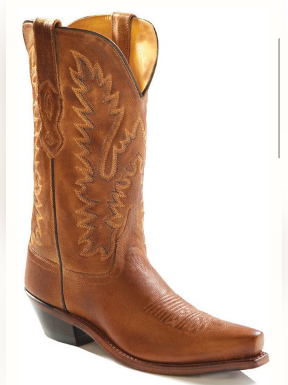 Old West Brown Leather Western Ankle Boots